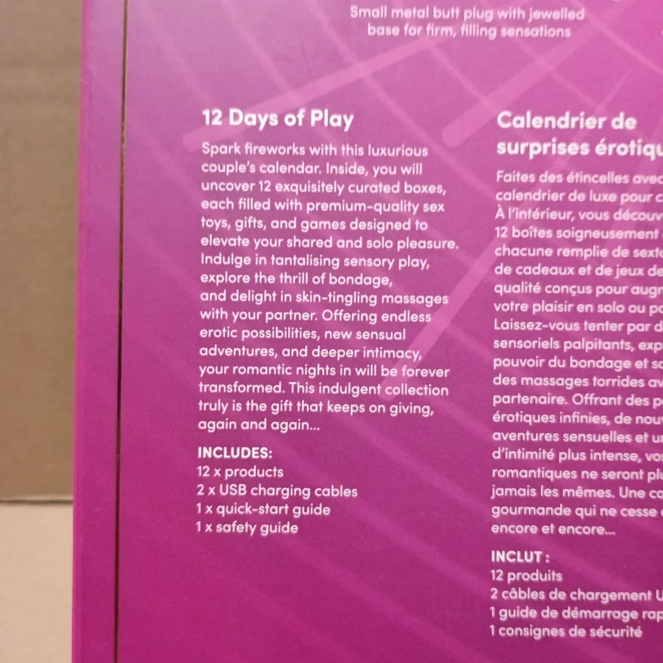 SEALED LOVEHONEY DISCOVER ROMANCE 12-DAY CALENDAR