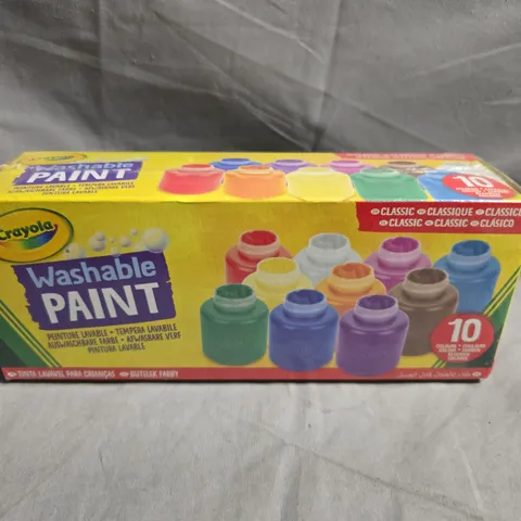 CRAYOLA WASHABLE PAINT SET – 10 COLOURS