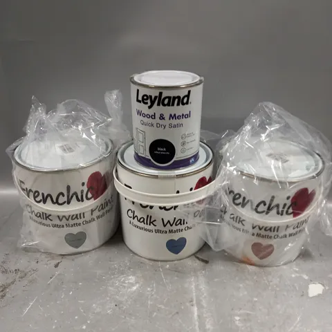 4 X SEALED ASSORTED PAINTS TO INCLUDE FRENCHIC CHALK WALL PAINT & QUICK DRY SATIN - COLLECTION ONLY 