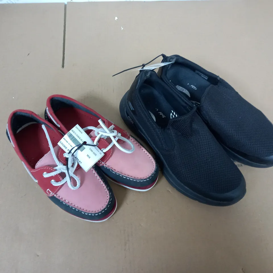 BOX OF ASSORTED ITEMS TO INCLUDE SHOES  SIZE 6/9/3- BED TOPPER - SANDALS 7 /COLLECTION ONLY 