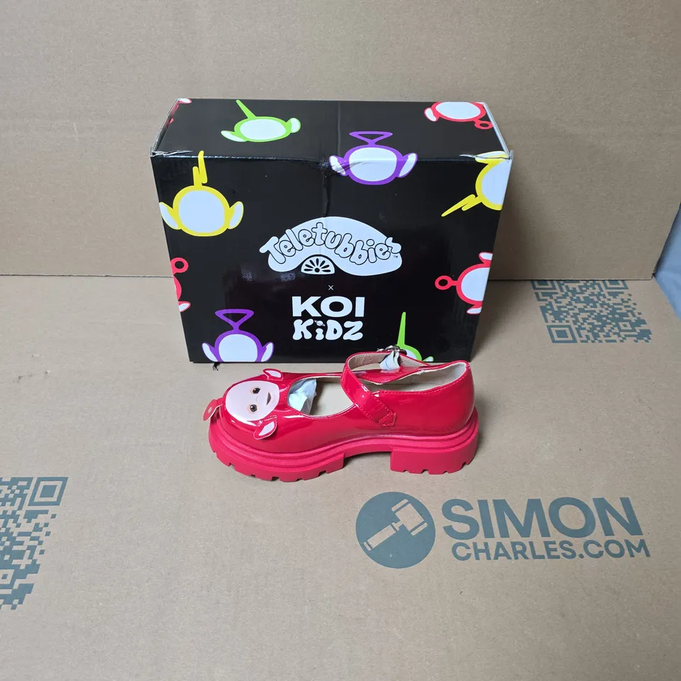 BOXED KOI KIDZ PO TELETUBBIES KIDZ MARY JANES RED SHOES UK SIZE 12 