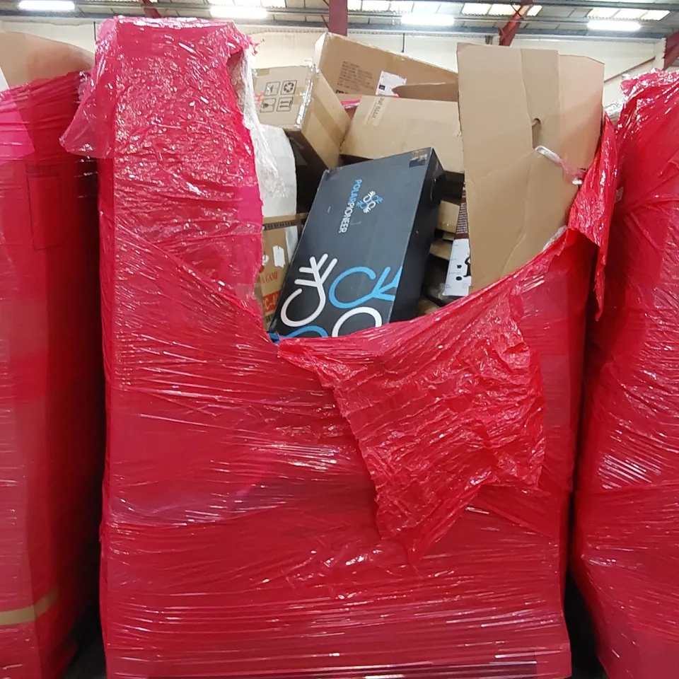 PALLET OF ASSORTED CONSUMER GOODS AND FURNITURE PRODUCTS TO INCLUDE; MULTIFUNCTIONAL FOOD PROCESSOR, ALPHA CAMP CAMPING CHAIR,COFFEE MACHINE, PORTABLE ICE BATH, CROCKERY STORAGE SET, PET BED ECT.