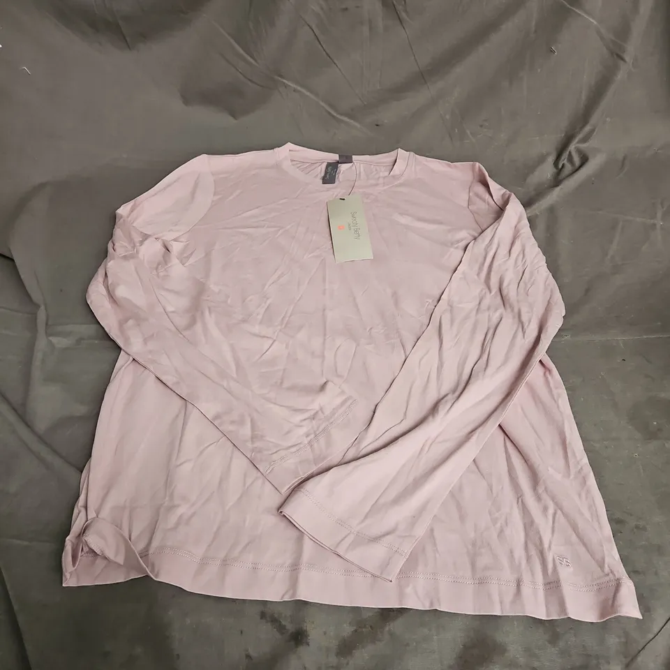 SWEATY BETTY ESSENTIAL LONG SLEEVE TSHIRT IN PIROUETTE PINK SIZE S