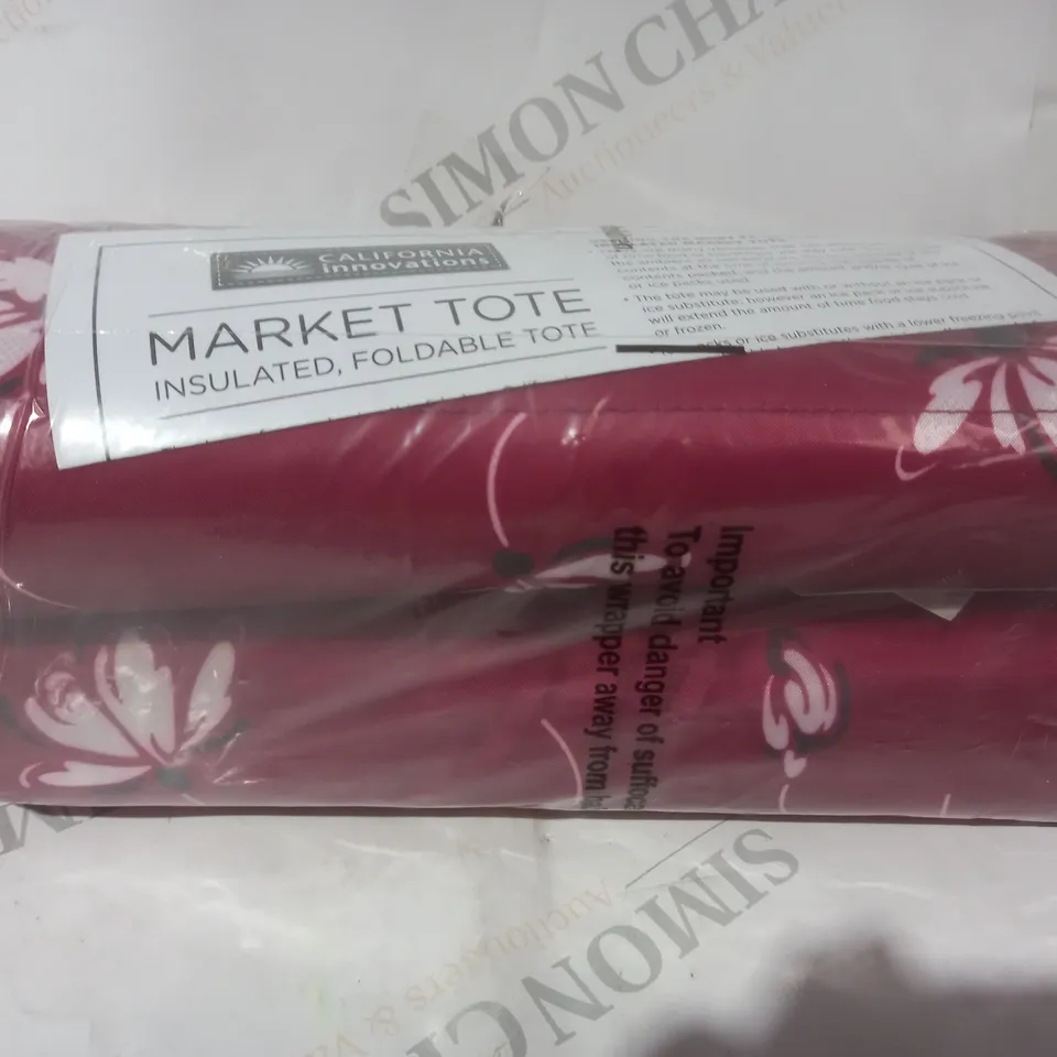 BOXED CALIFORNIA INNOVATIONS SET OF 2 FOLDABLE LARGE INSULATED MARKET TOTE BAGS