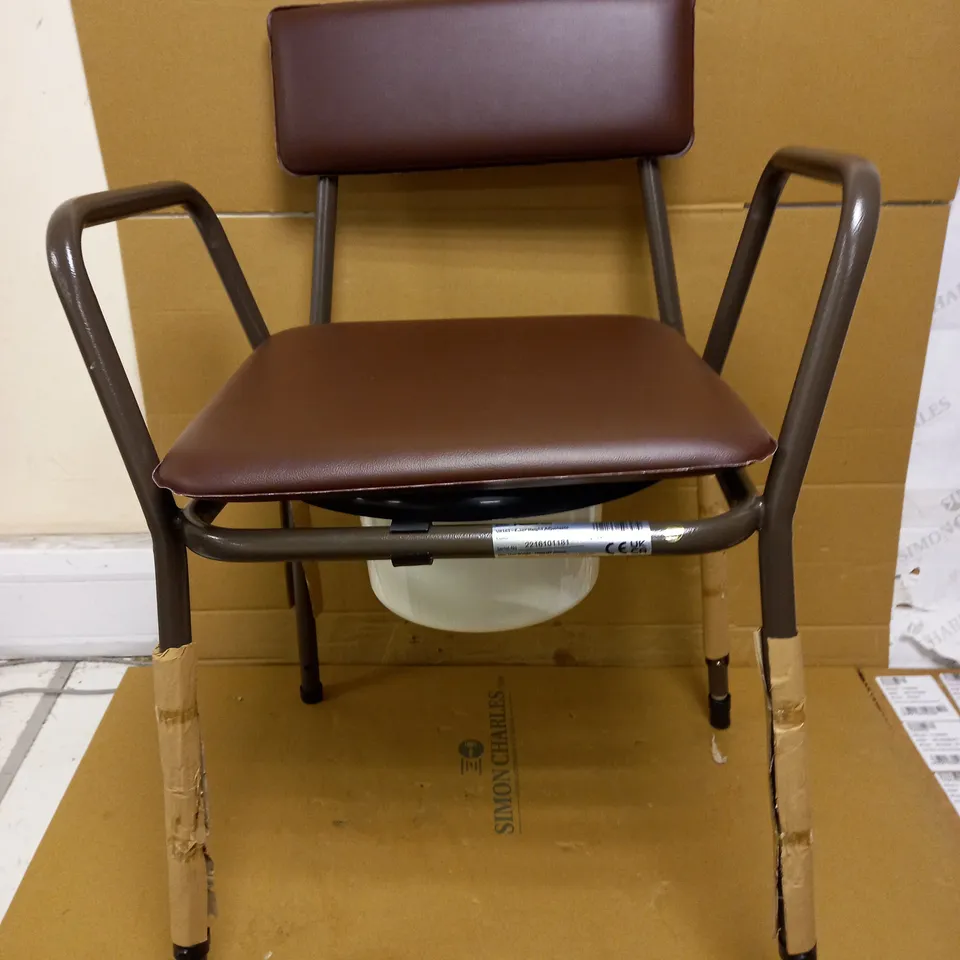 AIDAPT ADJUSTABLE COMMODE CHAIR BLACK/BROWN