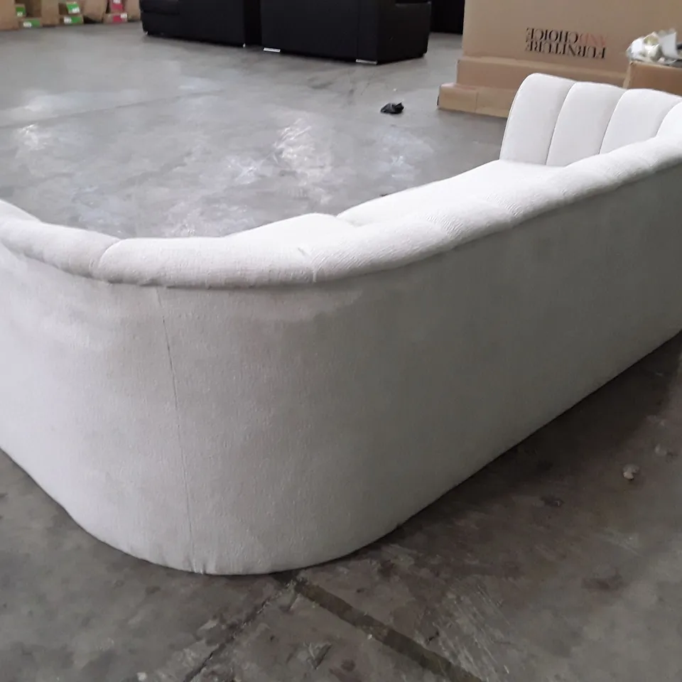 QUALITY DESIGNER 3 SEATER SOFA - WHITE FABRIC