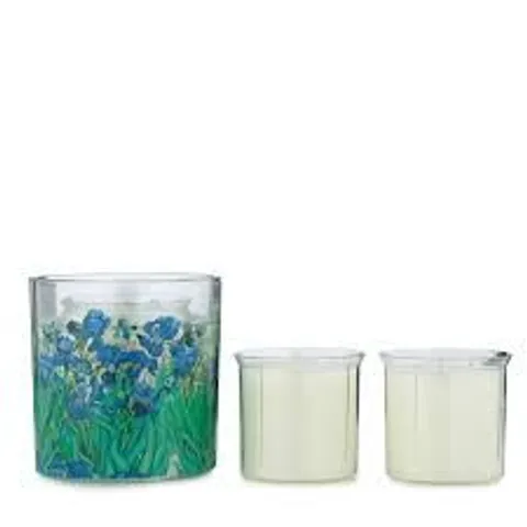 HOME STORIES LIGHT UP CANDLE WITH 2 REFILLS FLOWER MARKET