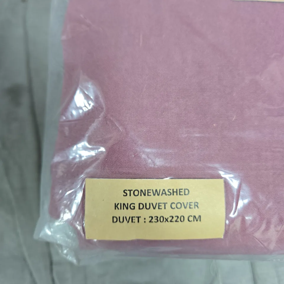 LIMASSO STONEWASHED KING DUVET COVER – PURPLE, 230 X 220 CM