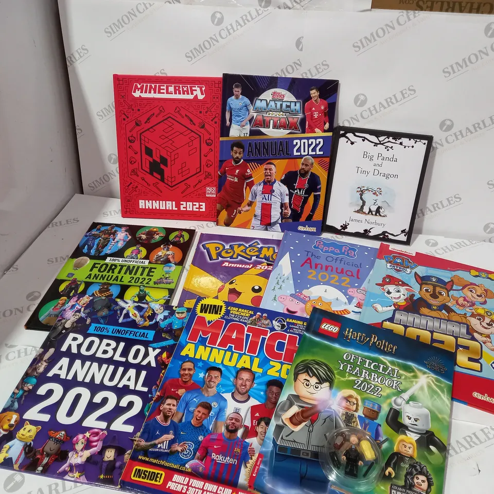 BOX OF APPROXIMATELY 10 ASSORTED ANNUALS INCLUDING MATCH ATTACK 2022, ROBLOX 2022 AND POKEMON 2022