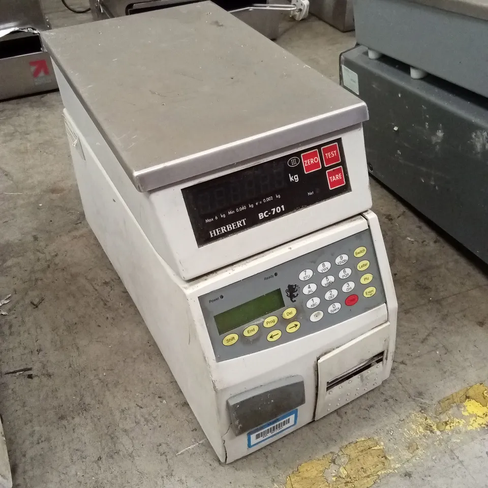 HERBERT BC-701 CHECK-WEIGHING SCALE & LABELER 