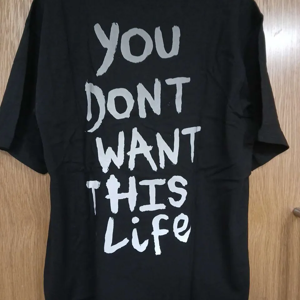 YOU DON'T WANT THIS LIFE REFLECTIVE PAINTER T-SHIRT IN BLACK SIZE LARGE