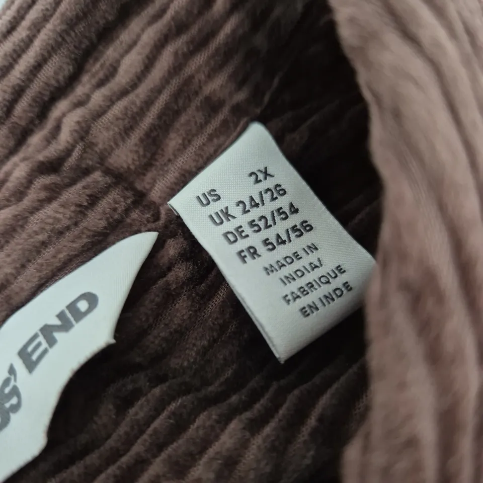 LANDS' END BROWN CORDUROY GARMENT – UK 24/26 (US 2X) – WOMEN'S