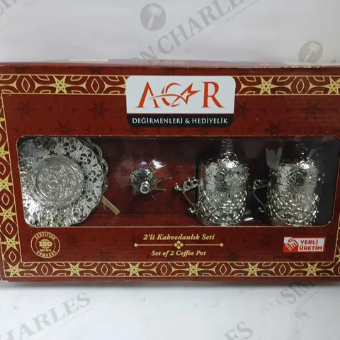 BOXED TURKISH SET OF 2 COFFEE POTS