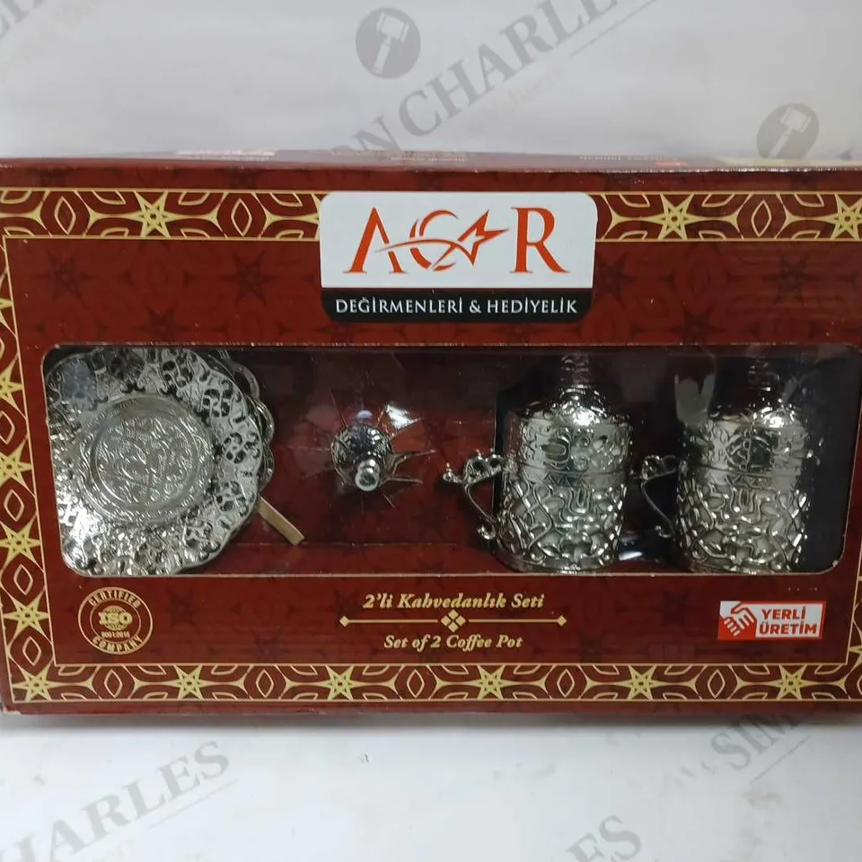 BOXED TURKISH SET OF 2 COFFEE POTS