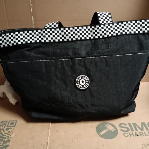 KIPLING NEEJA BLACK AND WHITE TOTE BAG