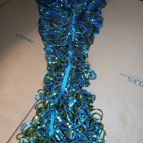 PLT BLUE/GOLD SEQUIN STATEMENT PENCIL SKIRT - MEDIUM