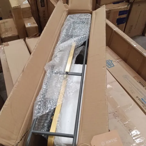 BOXED MENG HOMEDEKO MIRROR/DRAWER UNIT - GREY/GOLD (1 BOX)
