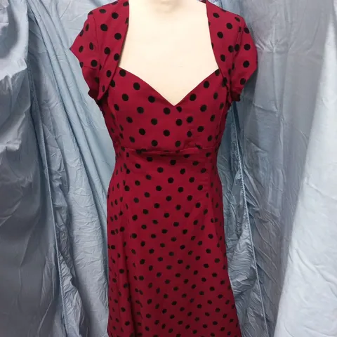 COLLECTIF LONDON RED POLKA DOT DRESS β UK 12 (M)