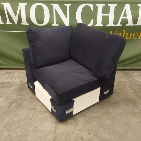QUALITY DESIGNER CORNER SOFA SECTION - NAVY VELVET // SECTION OF A SOFA ONLY