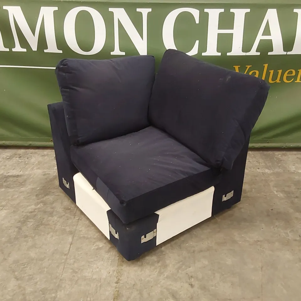 QUALITY DESIGNER CORNER SOFA SECTION - NAVY VELVET // SECTION OF A SOFA ONLY