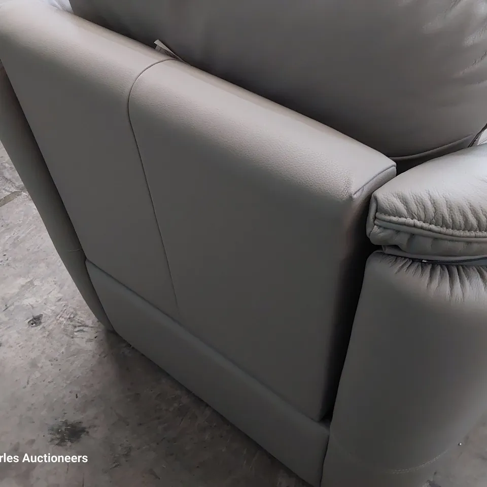 QUALITY BRITISH DESIGNER G PLAN JACKSON MANUAL RECLINING EASY CHAIR CAMBRIDGE GREY LEATHER 