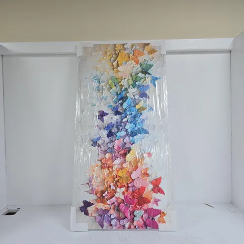 BUTTERFLY MULTI COLOUR ART WORK 100 X 50CM APPROX