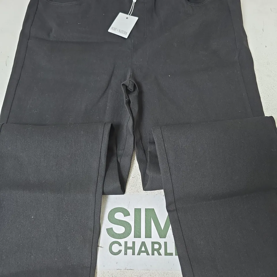 PURE & NATURAL STRETCH JEAN STYLE TROUSERS, BLACK - SIZE 16 