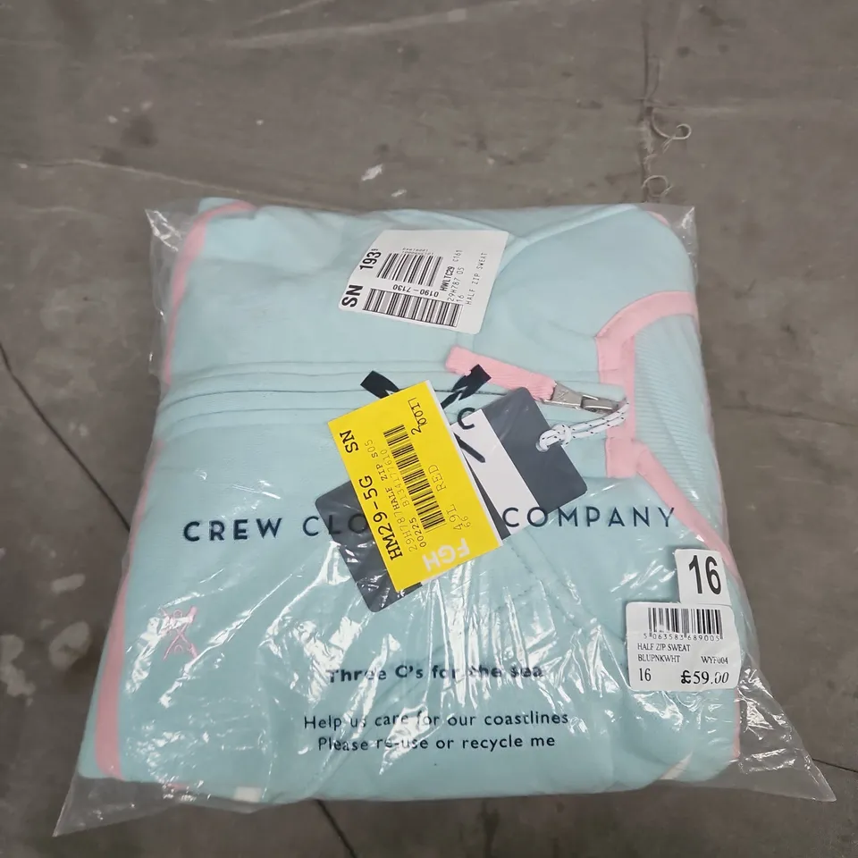 CREW CLOTHING COMPANY HALF ZIP SWEAT – WOMEN'S UK SIZE 16