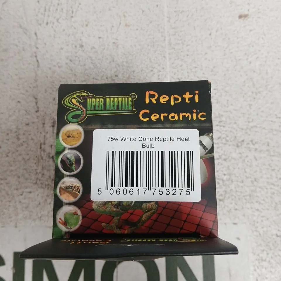 SUPER REPTILE REPTI CERAMIC 75W WHITE CONE REPTILE HEAT BULB – PACK OF APPROXIMATELY 45