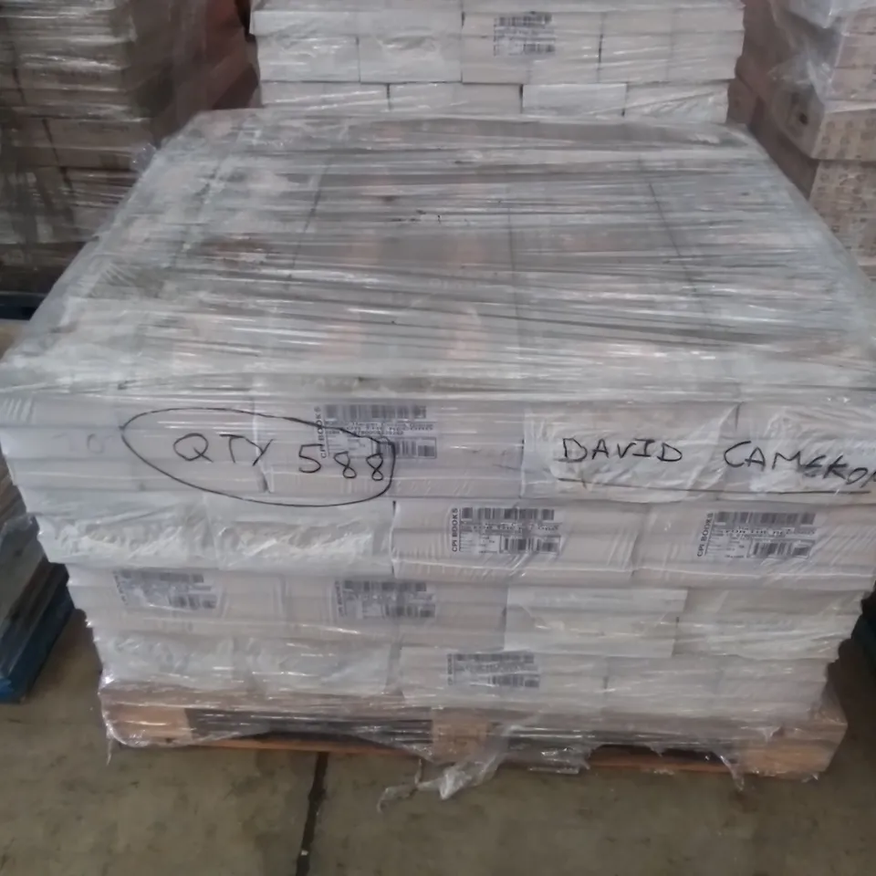 PALLET CONTAINING APPROX. 336 X COPIES OF DAVID CAMERON 'FOR THE RECORD' HARDCOVER BOOKS