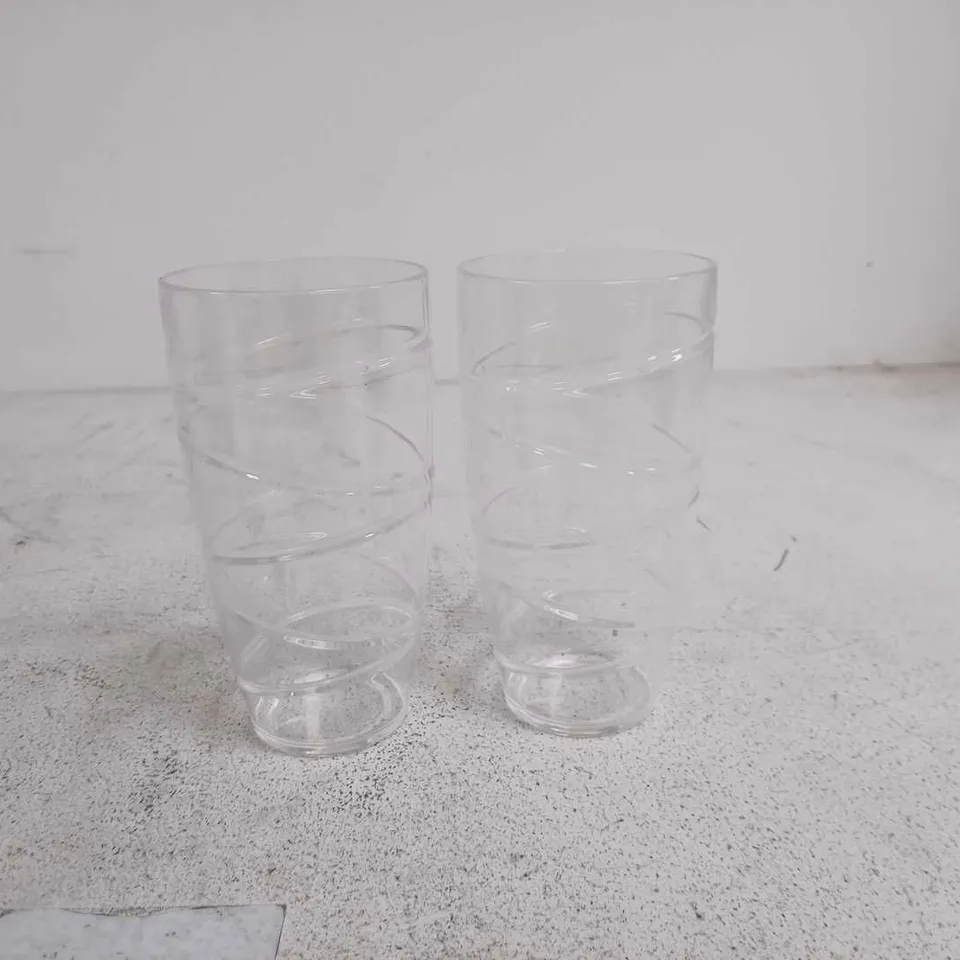 SET OF 12 PLASTIC DRINK GLASSES BOXED