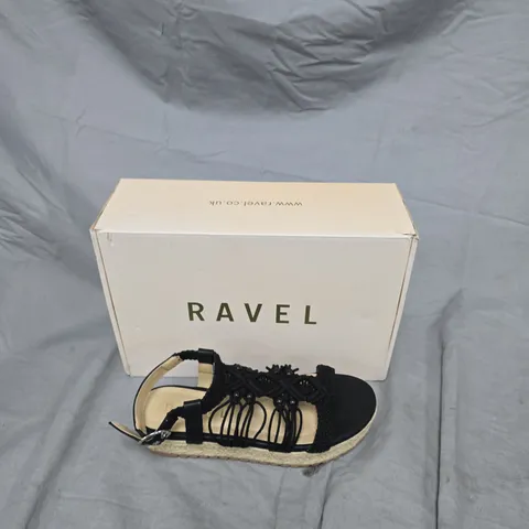 RAVEL WOMEN’S BLACK WOVEN STRAPPY ESPADRILLE SANDALS SIZE 36 