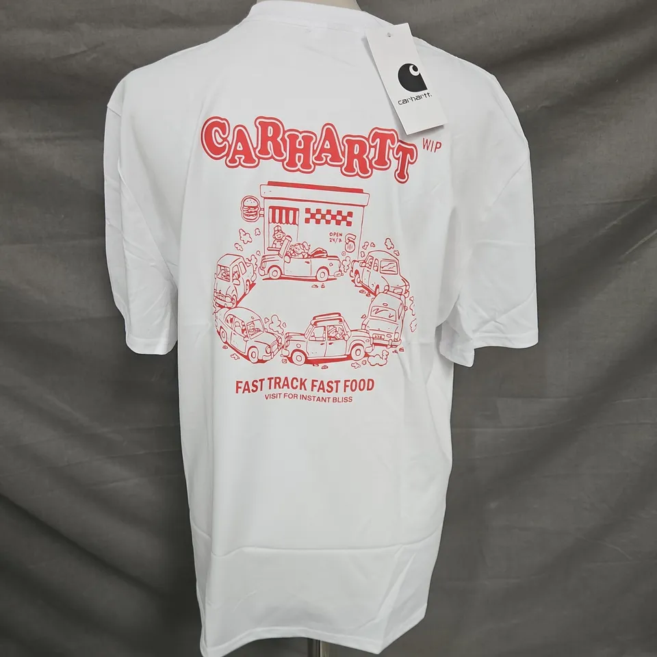 CARHARTT WIP TEE IN WHITE/RED SIZE L