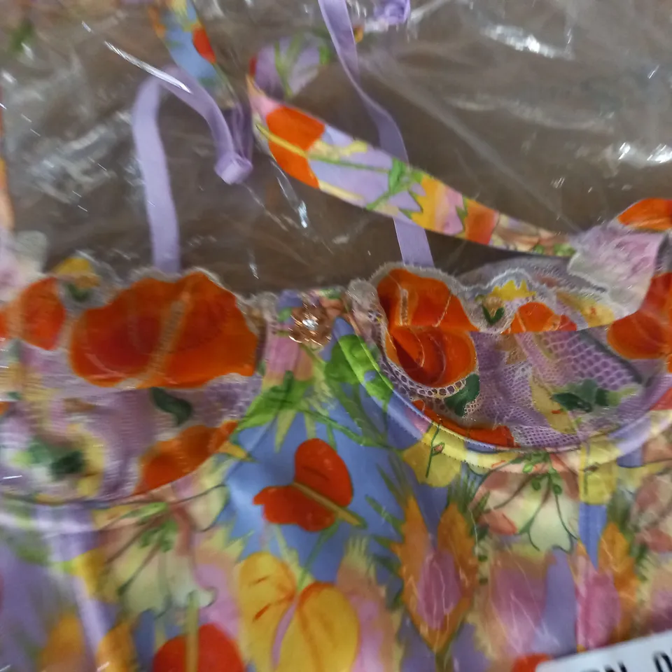 SAVAGE FENTY FLORAL BRALETTE AND BRIEFS - S