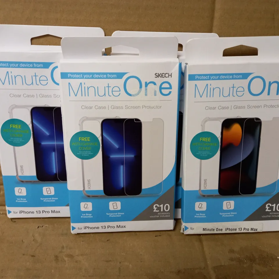 LOT OF 4 MINUTE ONE CLEAR CASES FOR IPHONE 13 PRO MAX
