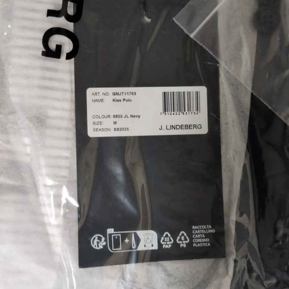 J. LINDEBERG KLAS POLO SHIRT - NAVY, UK M (SS2025)