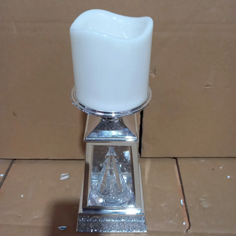 JULIEN MACDONALD FLAMELESS SWIRLING GLITTER CHRISTMAS TREE CANDLE HOLDER