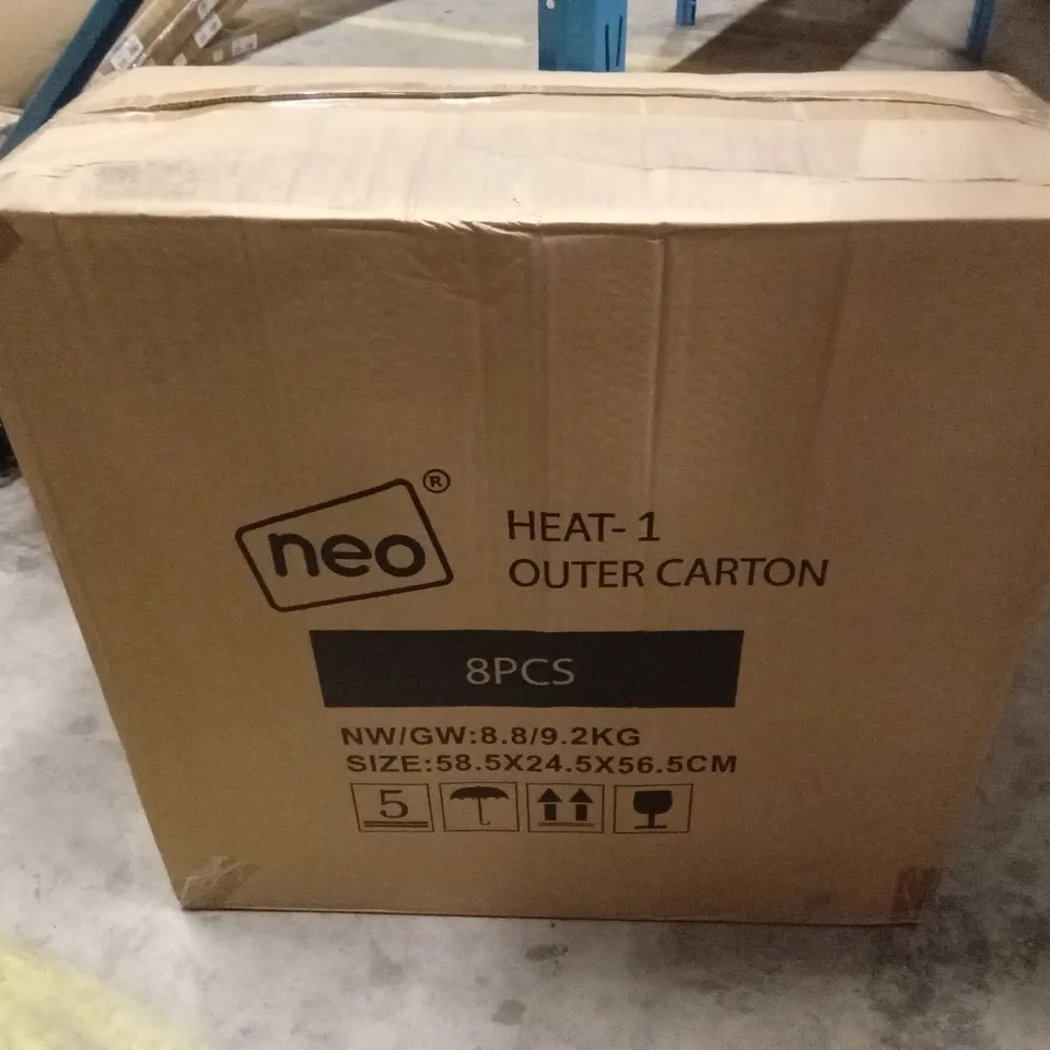 8 x BOXED NEO FAN HEATERS IN WHITE