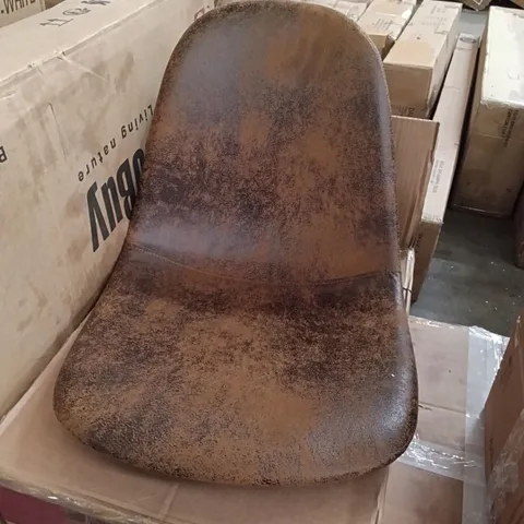 BOXED DINING CHAIRS (SET OF 2) - BROWN/BLACK LEGS (1 BOX)
