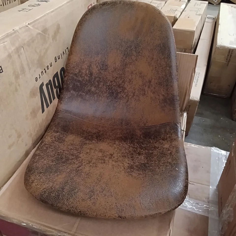 BOXED DINING CHAIRS (SET OF 2) - BROWN/BLACK LEGS (1 BOX)