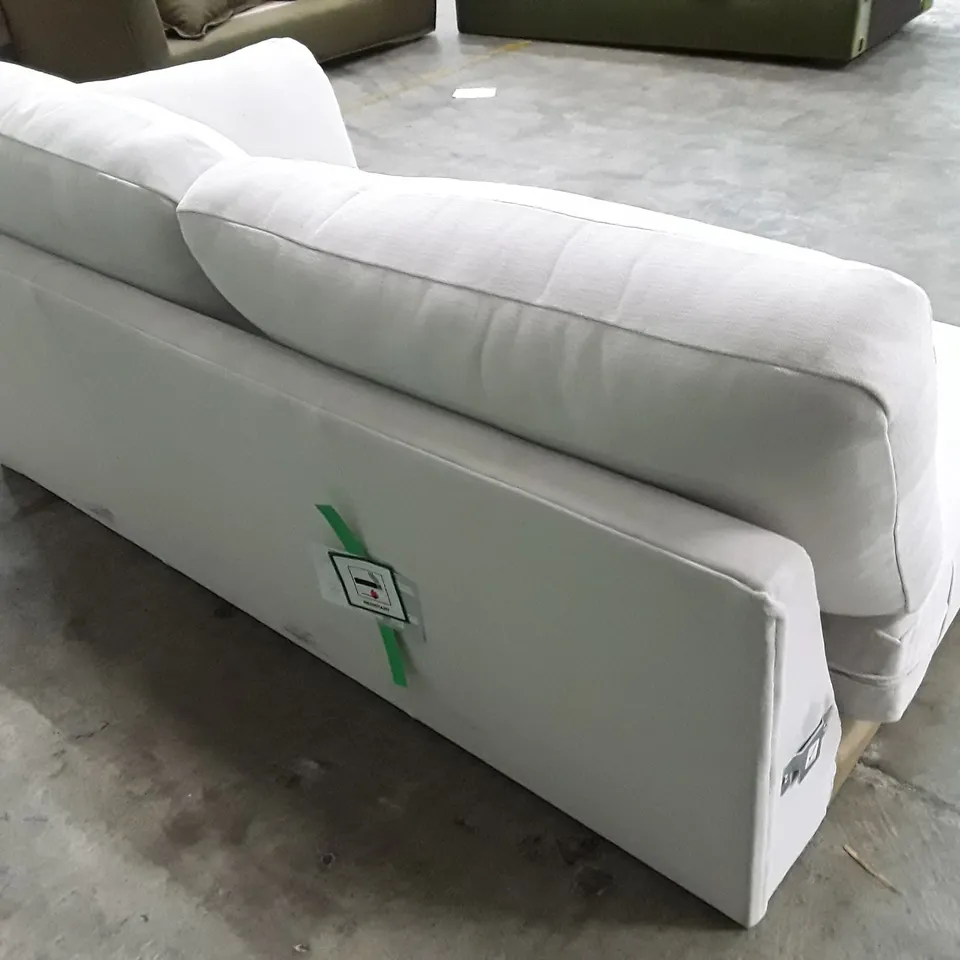QUALITY DESIGNER REED SOFA LHF SECTION - SOFT WHITE FABRIC