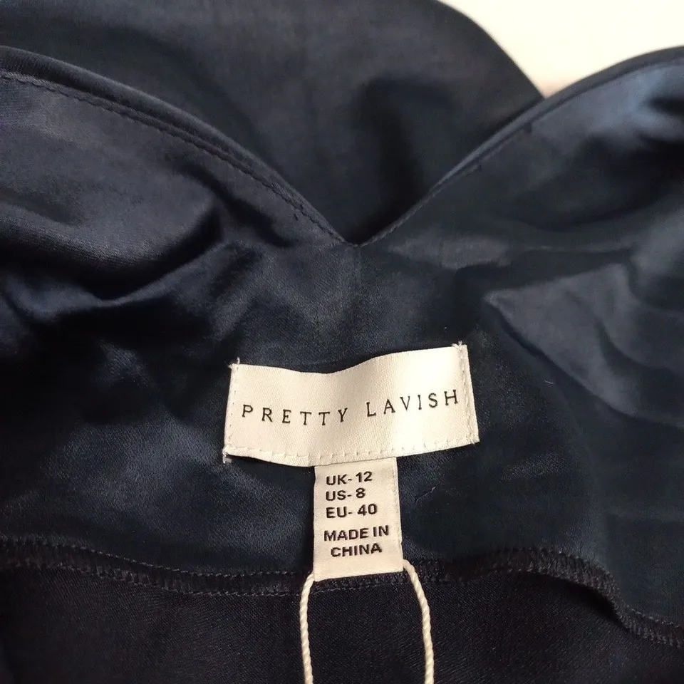 PRETTY LAVISH PIPER MAXI DRESS – NAVY, UK 12 (EU 40)