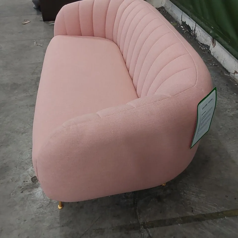 DESIGNER PINK FABRIC TUB STYLE 2 SEATER SOFA