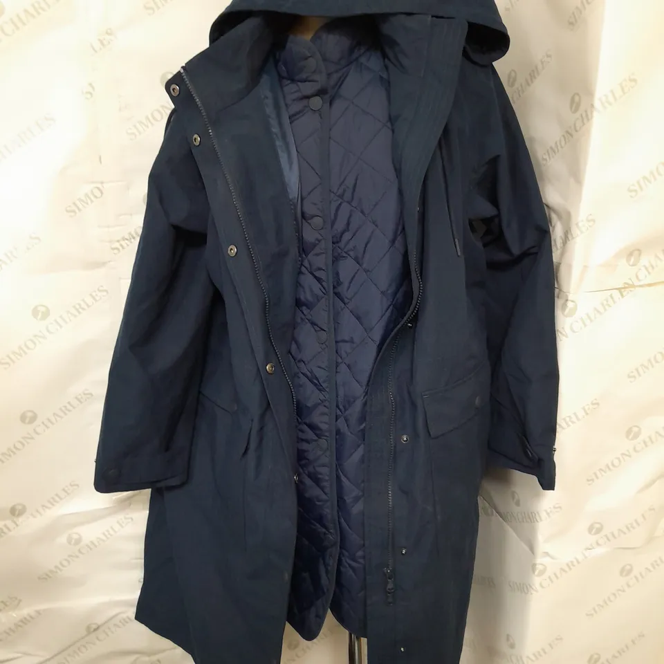 CREW CLOTHING COMPANY 2 IN 1 COAT IN NAVY SIZE 14