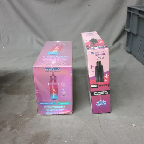 TOTE OF APPROXIMATELY 25 ASSORTED ELECTRONIC CIGARETTE ITEMS TO INCLUDE: HAYATI PRO MAX 6000 POD REFILLS 