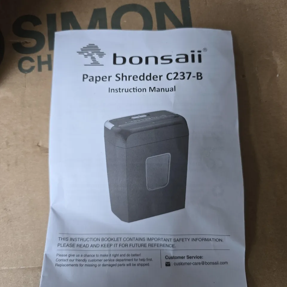 BONSAII PAPER SHREDDER C237-B