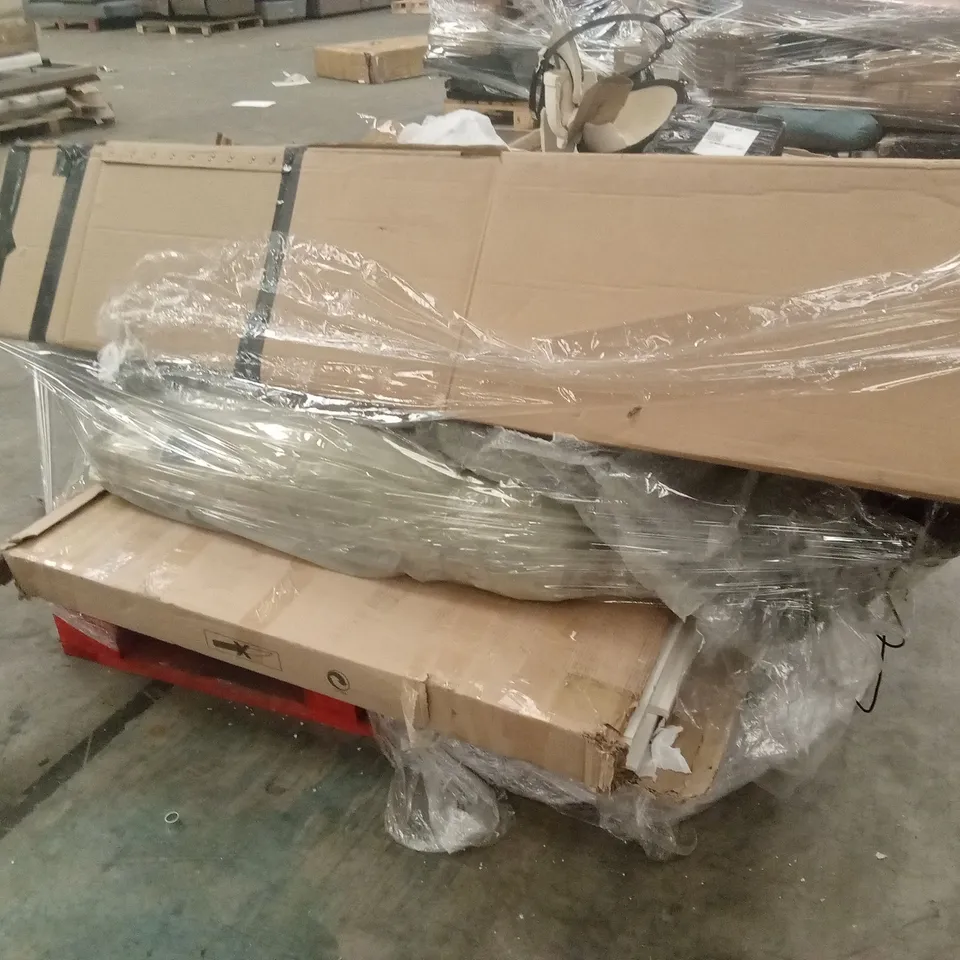 PALLET OF ASSORTED HOUSEHOLD GOODS AND PRODUCTS TO INCLUDE; GARDEN CART, SACK TRUCK, GAZEBO TENT ETC
