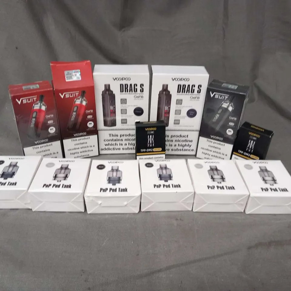 APPROXIMATELY 13 ASSORTED VOOPOO VAPING PRODUCTS