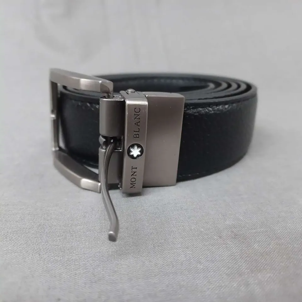 MONT BLANC BLACK LEATHER BELT