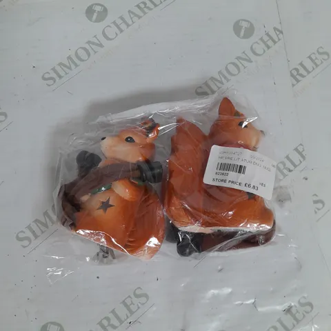 PRE-LIT DECORATIVE FOX AND RABBIT